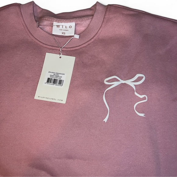 NWT! Wilo The Label Women's Pink Sweatshirt & Shorts SET size XS - Picture 6 of 8